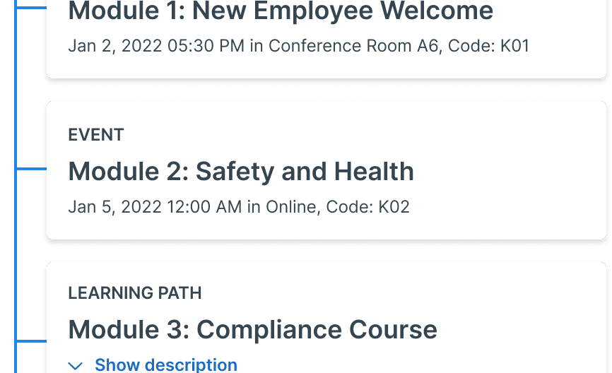 learning path with modules