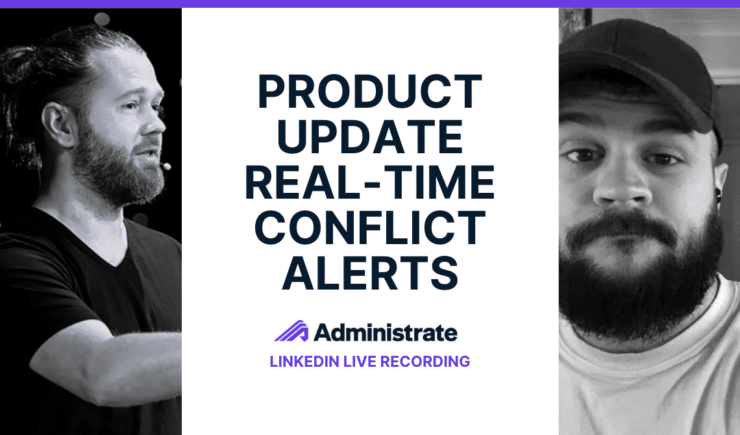 John and JJ in an image promoting real-time alerts in Administrate